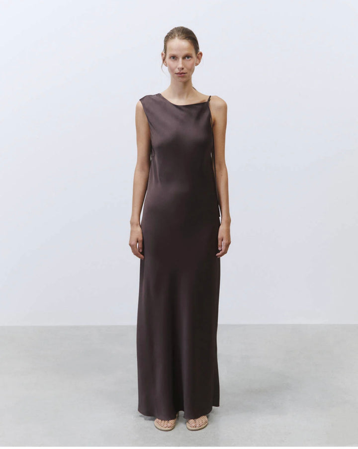 ASYMMETRIC SATIN DRESS
